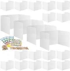 20-Pack Grey Desk Dividers for Students Classroom Plastic Privacy Shield Divider