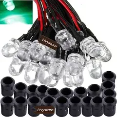 Ltvystore 20Pack 10mm 12V White LED Pre Wired Prewired 7.87 inch Lamp Light