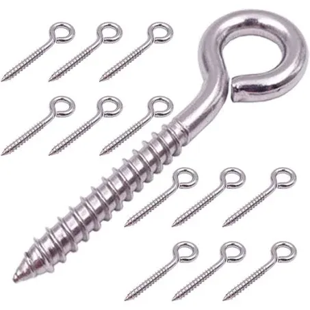 ZUSFUL 12-Pack 304 Stainless Steel Screw Eyes, Heavy Duty Screw in Eye Hooks Ring for Yoga, Swing Chair, Indoor & Outdoor, Self Tapping, 3.2"