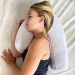 Sleep Comfortably Anywhere - Breathable Side Sleeper Pillow with Ergonomic Ear Pocket, Removable Cotton Cover