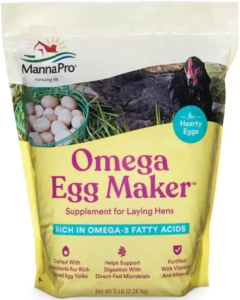 Omega Egg Maker - Omega-3 Chicken Feed Supplement for Laying Hens - 5 Lbs Poultr