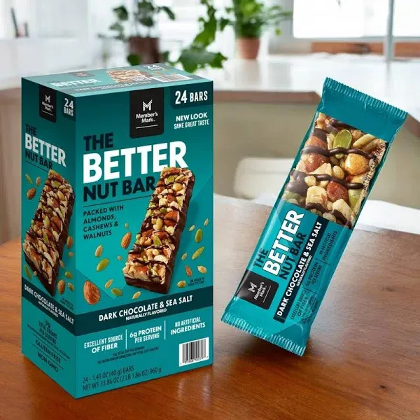 Member&#039;S Mark the Better Nut Bar, Dark Chocolate and Sea Salt, 24 Ct.