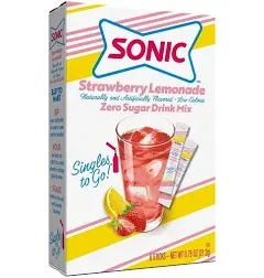 3x Packs Sonic Singles To Go Strawberry Lemonade Drink Mix 6 Packets Each .75oz