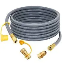 24 Feet 1/2-Inch ID Natural Gas Hose Quick Connect/Discon<wbr/>nect Fittings &amp;Amp 3/8