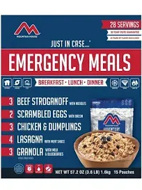 5 Day Mountain House Freeze Dried Pouches Emergency Prepper Backpacker Camping