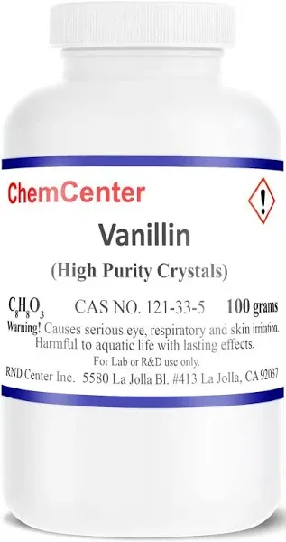 Ethyl Vanillin, Powder, 99% Minimum, 100 Grams