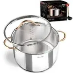 Ciwete 8 Quart Stock Pot 3 Ply Stainless Steel Stock Pot