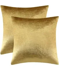 GIGIZAZA Gold Velvet Decorative Throw Pillow Covers Pillow Covers Sofa 2 Soft Cushion Covers