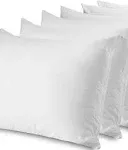 Circles Home 100% Cotton Zippered Pillow Protectors Standard 6 Pack, White