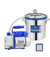 5 Gallon Tempered Glass Lid Vacuum Chamber with Pump, Degassing Chamber Kit with