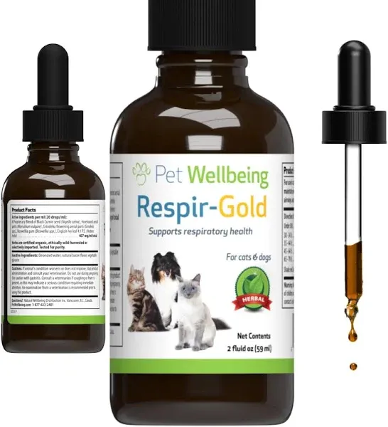 Pet Wellbeing Respir-Gold for Easy Breathing in Dogs