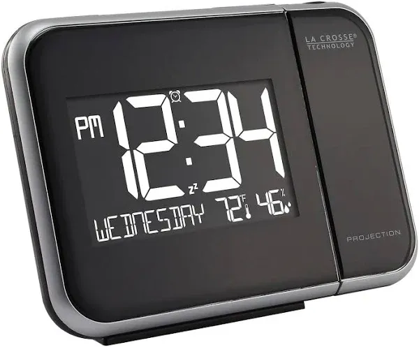 LED Alarm Clock with Projection - Color Display, Indoor Temperature