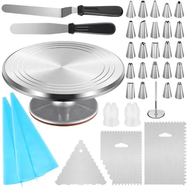 Kootek 35-in-1 Cake Decorating Supplies with Aluminium Alloy Revolving Cake