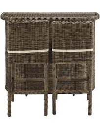 Crosley Bradenton 3-Piece Outdoor Wicker Bar Set