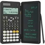 Upgraded 991es Plus Desktop Scientific Calculator, ROATEE MultiView 4-Line Display with Erasable LCD Writing Tablet, Solar Battery Power with Notepad