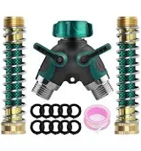 Water Splitter 2 Way Heavy Duty, 3/4&#034; Garden Hose Splitter Y Way Connector 2 ...