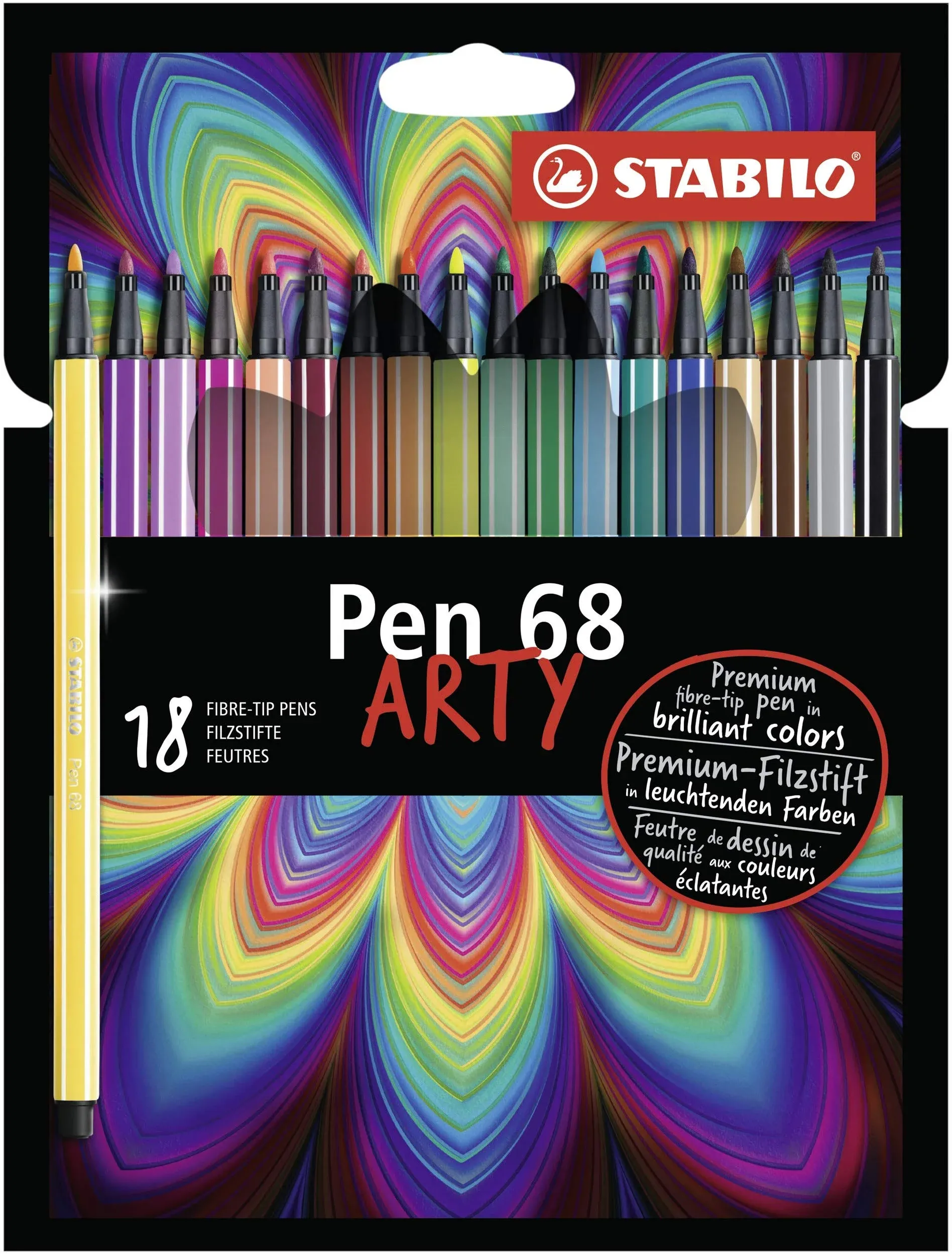 Stabilo : Pen 68 : Felt Tip Pen : Arty Wallet Set of 18