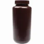 United Scientific Reagent Bottle Wide Mouth HDPE 1000ml Capacity Amber Pack of 6 33466