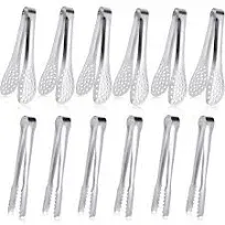 JCREN 12 Pack Mini Tongs Serving Tongs Salad Tongs Small Tongs for Serving Food