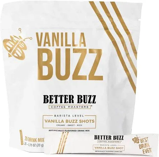 Better Buzz Vanilla Coffee Creamer (Vanilla Buzz) 20oz. Vanilla Powder Coffee Creamer Drink Mix, Vanilla Creamer for Vanilla Latte Flavored Coffee Experience