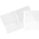 Jam Paper 2 Pocket Clasp Folders, Clear, 6/Pack