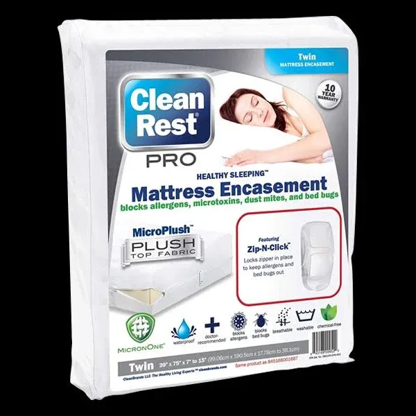 Clean Rest PRO Mattress Bed Bug Encasement Cover TWIN