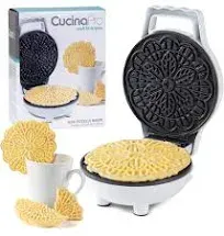 Mini Electric Pizzelle Maker Makes One Personal Tiny Sized 4&#034; Traditional Italia