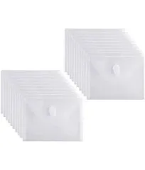 5x7 Small Plastic Envelopes Receipt Check Storage File Holder Case 20 Pack Hook & Loop Closure