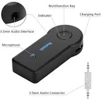 Bluetooth Receiver 5.0 Wireless Audio Receiver, 3.5mm Jack AUX car Audio/Wired Headset/Home Stereo System Compatible, can be Connected to Smartphone/Tablet Bluetooth, Hands-Free Compatible Microphone