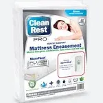 CleanRest PRO Mattress Encasement (Zippered Protector) with Patented Zip-N-Click Closure for Secure Bed Bug Protection - Queen Size