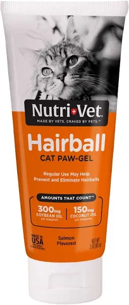 Nutri-Vet Salmon Hairball Paw-Gel for Cats 3-oz