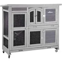 Aivituvin 2-Story Rabbit Hutch On Wheels