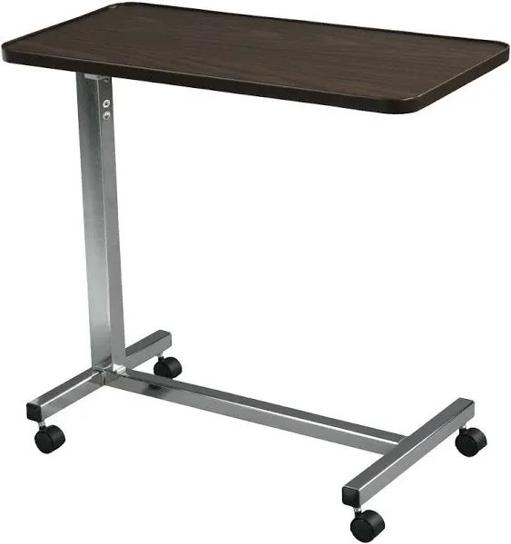 drive Overbed Table Non-Tilt Walnut 28 to 45&#034; Height Range 13003