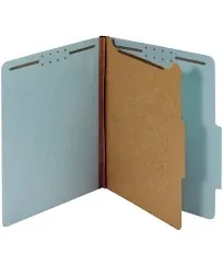 Office Depot® Brand Classification Folders, 1 3/4" Expansion, Letter Size, 1 Divider, 77% Recycled, Blue, Pack Of 5 Folders