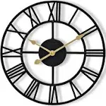 Sorbus Large Decorative Round Analog Wall Clock Battery Operated with Roman Numeral - 12 inch, Size: 12 inch Diameter, Black