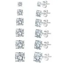 UHIBROS Men's Hypoallergenic Square Stud Earrings