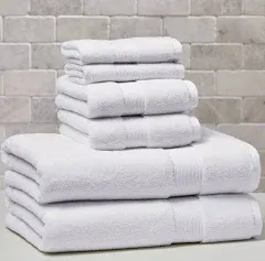 Superior Egyptian Cotton 6-Piece Towel Set White