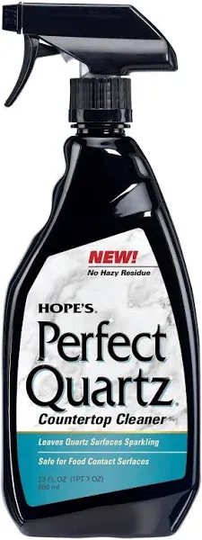 HOPE'S Perfect Quartz Countertop Cleaner, No Hazy Residue, Streak-Free, Safe on Food Contact Surfaces, Fragrance-Free, Sunscreen-Free, Counter Cleaner for All Brands of Quartz, 23 Fl Oz, Pack of 1