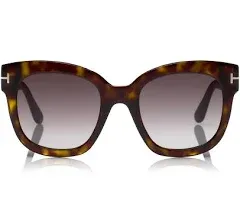 Tom Ford Beatrix-02 FT0613 52T Dark Havana Grad Bordeaux 52mm Women&#039;s Sunglasses