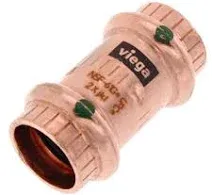 Viega 78047 ProPress Zero Lead Copper Coupling with Stop 1/2-Inch P x P, 1-Pack