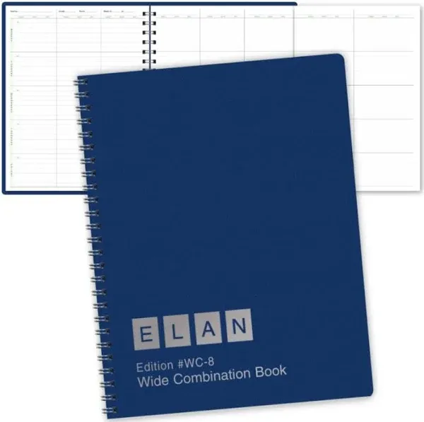 Combination WIDE Lesson Plan + Record Book (WC-8) school teacher students