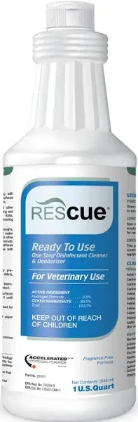 REScue One-Step Disinfectant Cleaner & Deodorizer – For Veterinary Use, Animal Shelters, Pet Foster Homes, Kennels, Litter Box, Concentrate – 1 Gallon