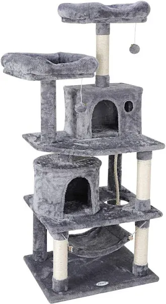 57 Inch Activity Center Playing Condo Scratching Rest Sleep Cat Tree Tower 