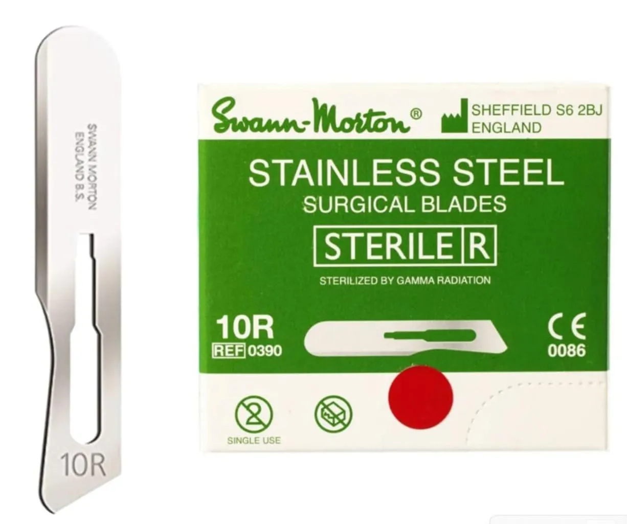 #10 Sterile Surgical Blades, Stainless Steel [Individually Packed, Box of 100]