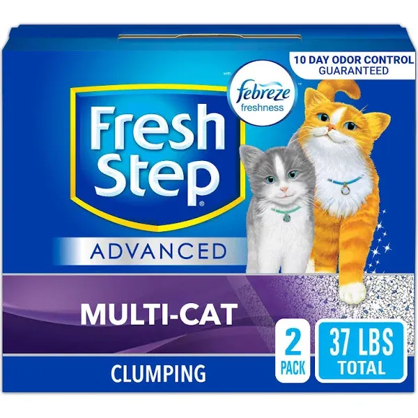 Fresh Step Clumping Cat Litter, Advanced, Multi-Cat Odor Control, 18.5 lbs