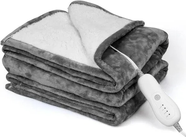 Heated Blanket Electric Throw - 50&#039;&#039;x60&#039;&#039; Heating Blanket Throw 4 Hours Auto-Off