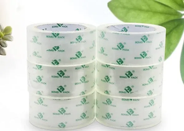 BOMEI PACK Crystal Clear Packing Tape, Packaging Tape Refill Rolls, 6 Rolls 2Mil x1.88 60 Yards for Sealing, Moving, Shipping, Office&Storage