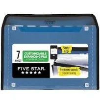 Five Star 7-Pocket Customizable Expanding File with Reminder Tabs Plus Study App