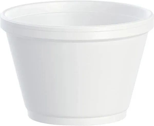 Dart Foam Containers 6oz White 50/Bag 20 Bags/Carton