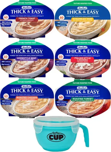 Hormel Thick & Easy Pureed Meals Variety Scrambled Eggs French Toast Roasted